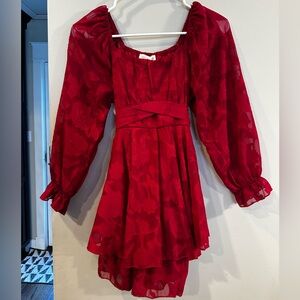 Holiday Red Teen Tween Romper Dress